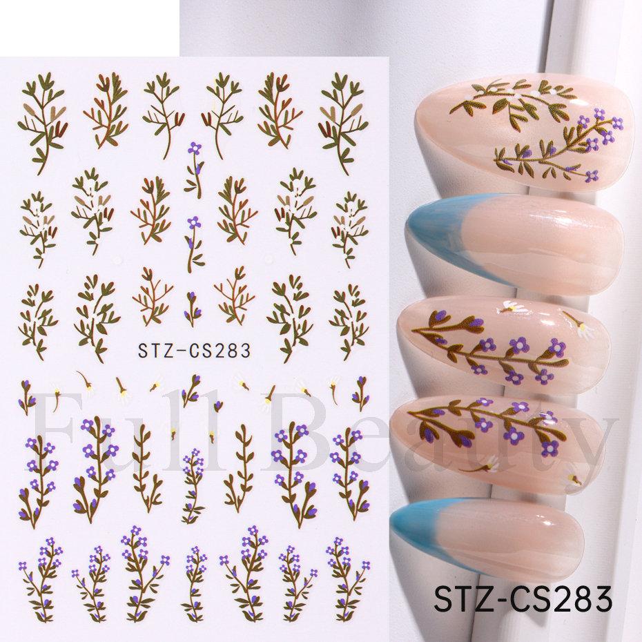 Nail Art Sticker Autumn And Winter Lace Sweater Flower Small Flower Branch Small Fresh Adhesive Nail Sticker