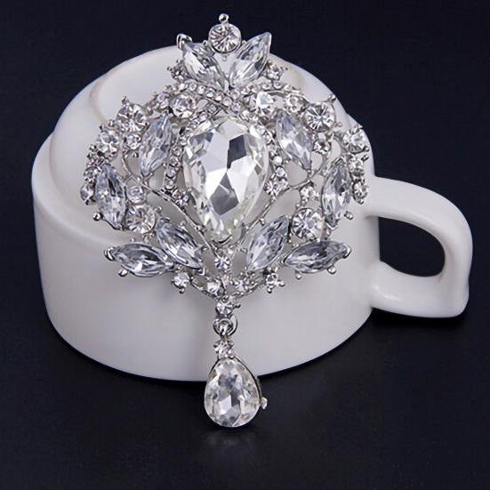 Brooch Water Drop Rust-resistant Alloy Elegant Clothes Pin for Banquet