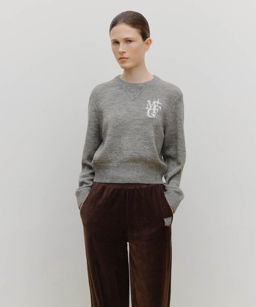 Malitteseupocheu Marithe Sport W M+Fg Logo Crop Pullover Melange Gray