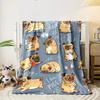 Adorable Cartoon Pugs Cozy Throw Blanket Bedroom Blanket for Livingroom Couch Lunch Break Soft Throw for Friend's Festival Gift