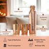Copper Drinkware Gift Set of Plain Shine Finish Design 1 Bottle & 2 Glass with Gift Box, Gift Item for Diwali, Bottle-900 Ml & Glass-275 Ml