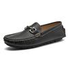 Fashion Metal Buckle Leather Loafers Casual Slip On Men Casual Shoes Gentleman Formal Dress Shoes Leisure Walk Business Flats Moccasins
