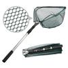 Fishing Landing Net with Telescoping Pole Handle Collapsible Telescopic Fishing Net for Freshwater Saltwater Foldable Nylon Mesh Landing Net