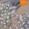 Tomoni Embossed Nail Art Stickers: Fresh Pink & Green Butterfly Design