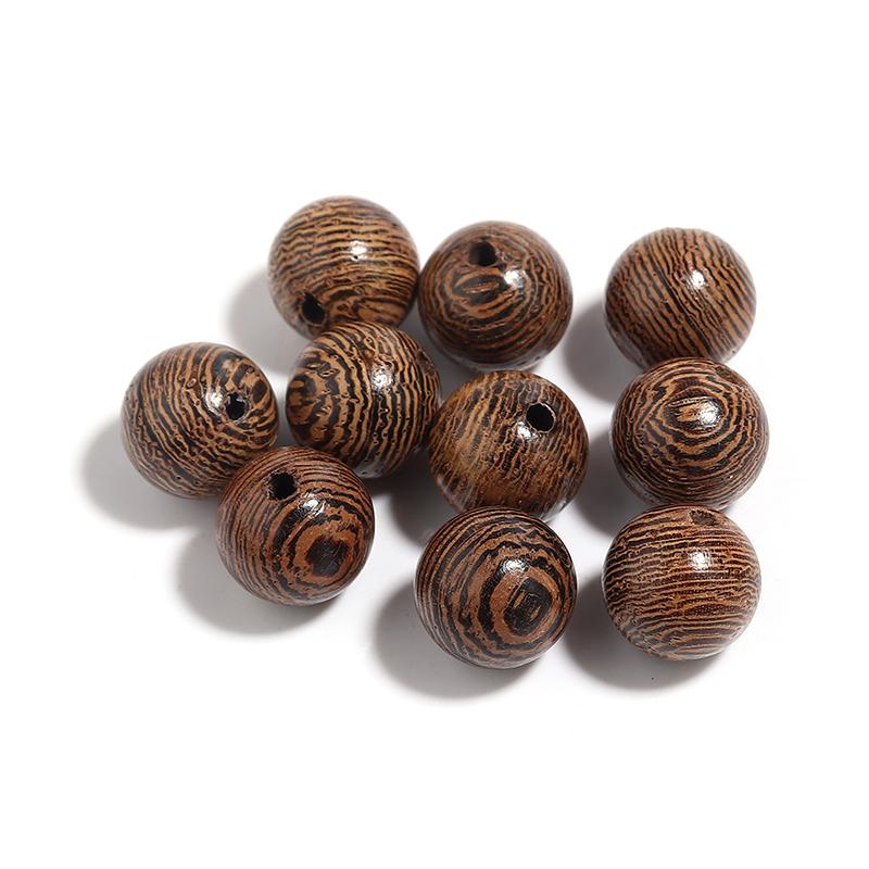 

6 8 10 12 15mm Natural Stripe Wooden Beads Brown Loose Spacer Round Wood Beads For Charm Bracelet Necklace DIY Jewelry Making