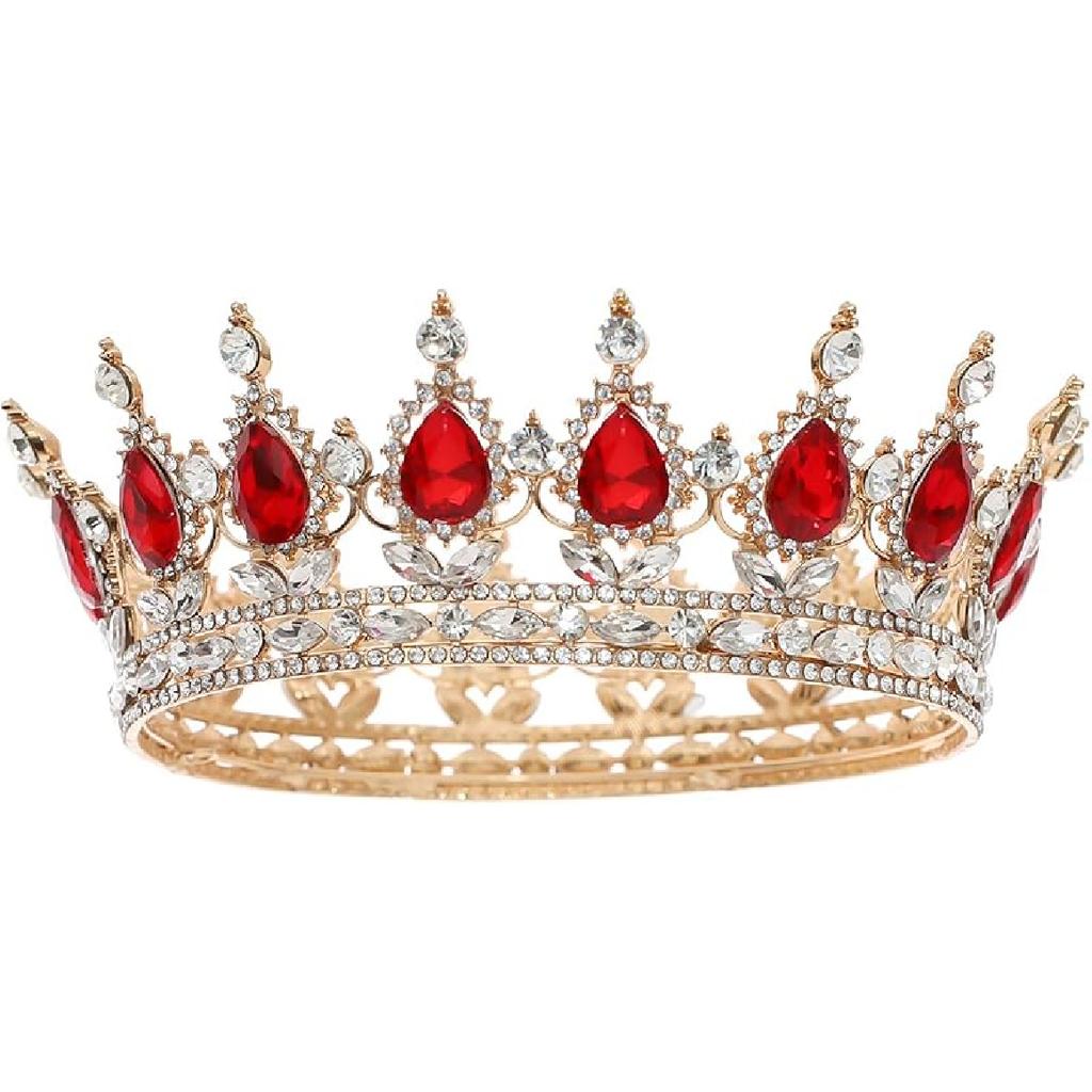 FORSEVEN Queen Crown Rhinestone Wedding Crowns and Tiaras for Women Costume Party Hair Accessories Princess Birthday Crown Crystal Bridal Crown