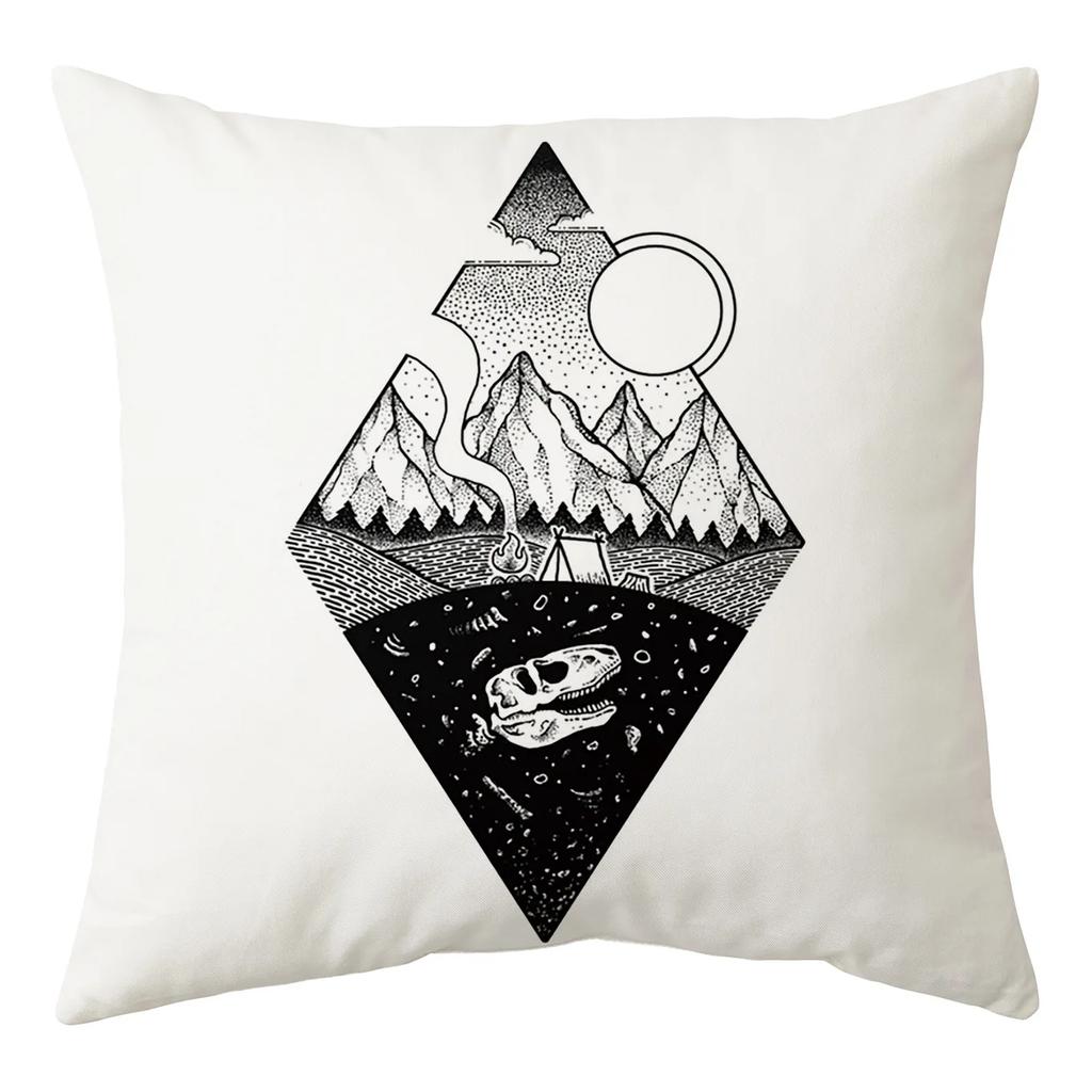 Black Party Halloween Ghost Skull Pumpkin Decorative Cushion Cover Polyester Throw Pillow Cover Pillow Case 45X45Cm