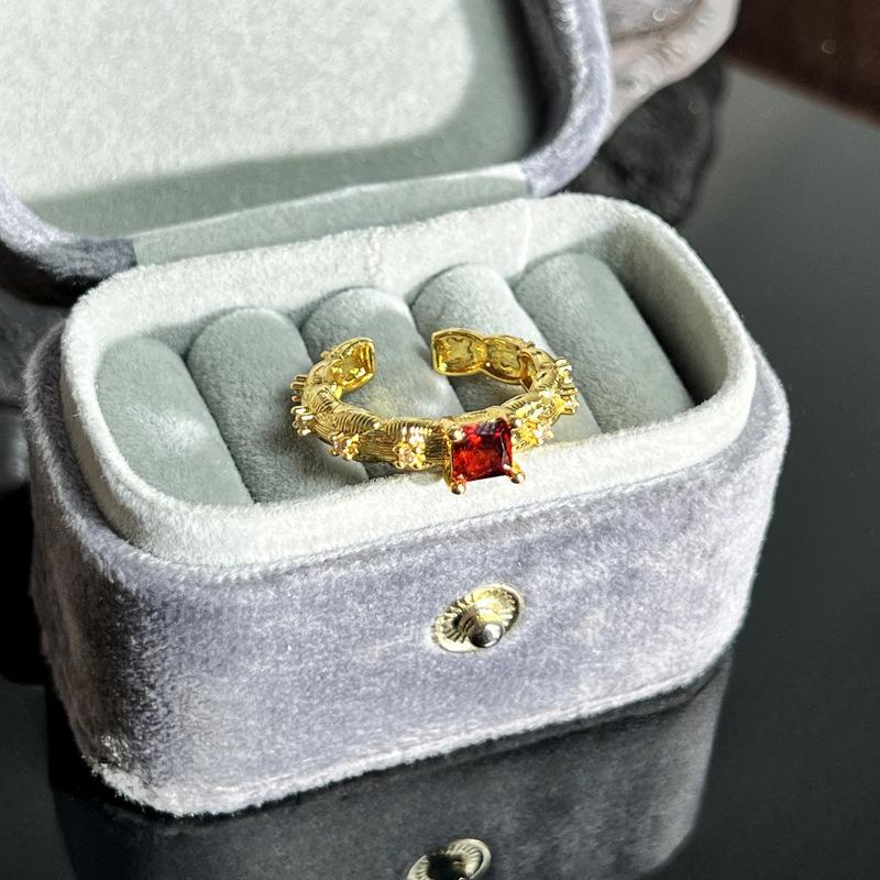 Caibao Series Open Ring Women'S Simple Fashion Niche Design Sweet Cool Light Luxury High-End Accessories