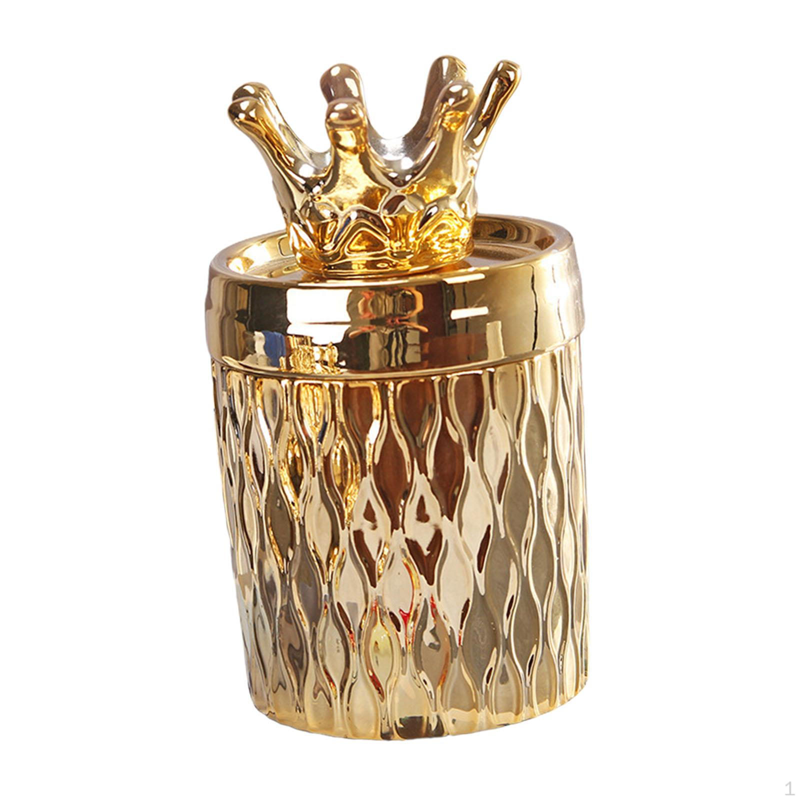 

Керамическая декоративная банка-контейнер с крышкой, многоцелевой ящик для хранения, держатель для ватных палочек для кухни crown decor