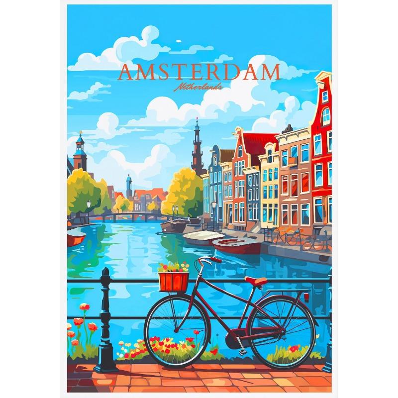 Denmark Portugal Holland Travel Poster Copenhagen Madeira Porto Canvas Painting Wall Art Picture for Living Room Home Decor