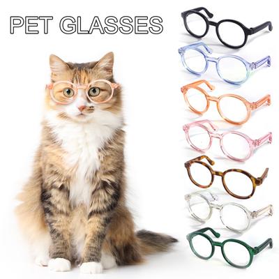 Óculos pequenos para animais de estimação, óculos redondos de plástico para cosplay, óculos para gatos e cães de pequeno a médio porte