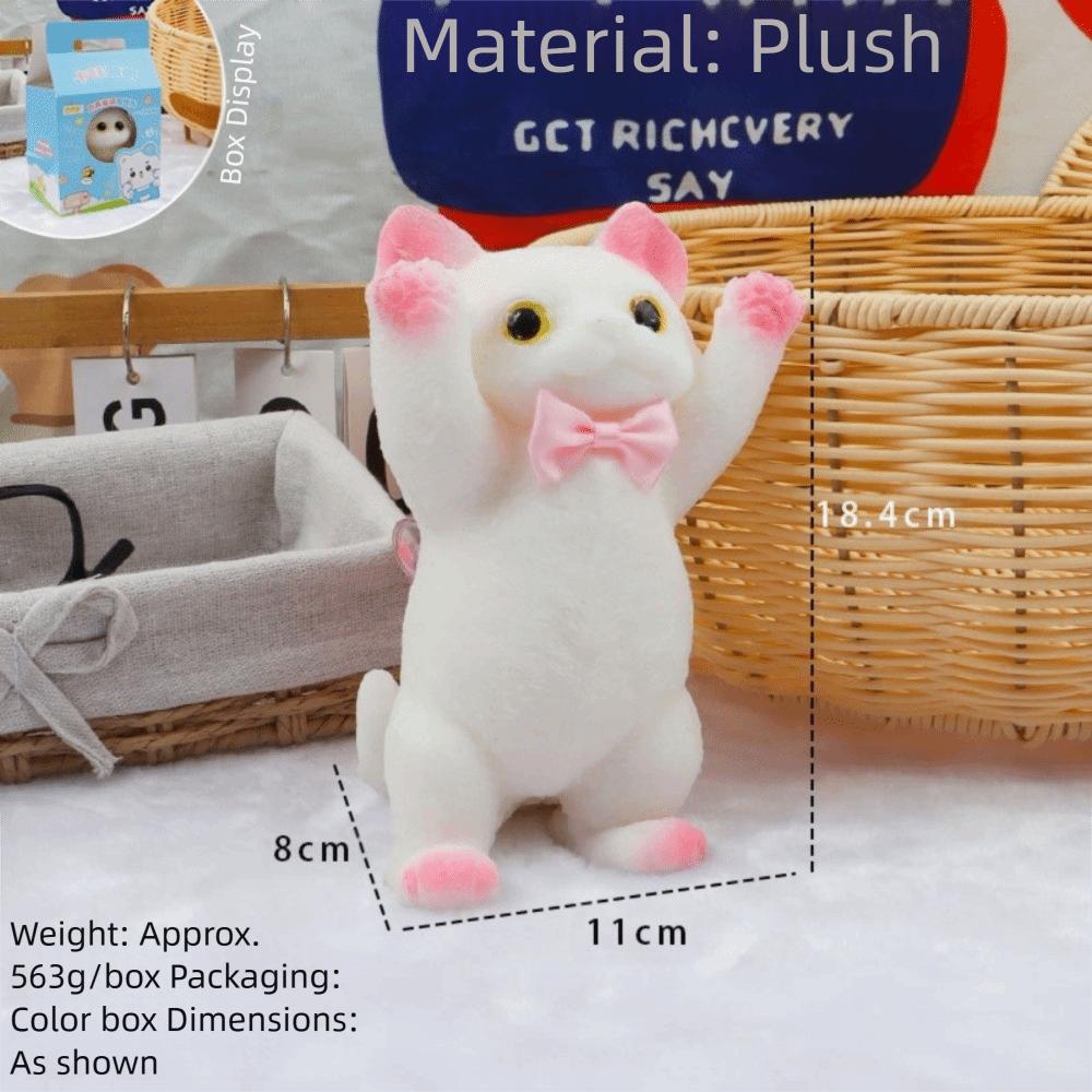 Cartoon Soft Material Cat Shaped Squeeze Colorful Mini Size Animal Squeeze Cat Bell Bow Slow Rebound Squeeze