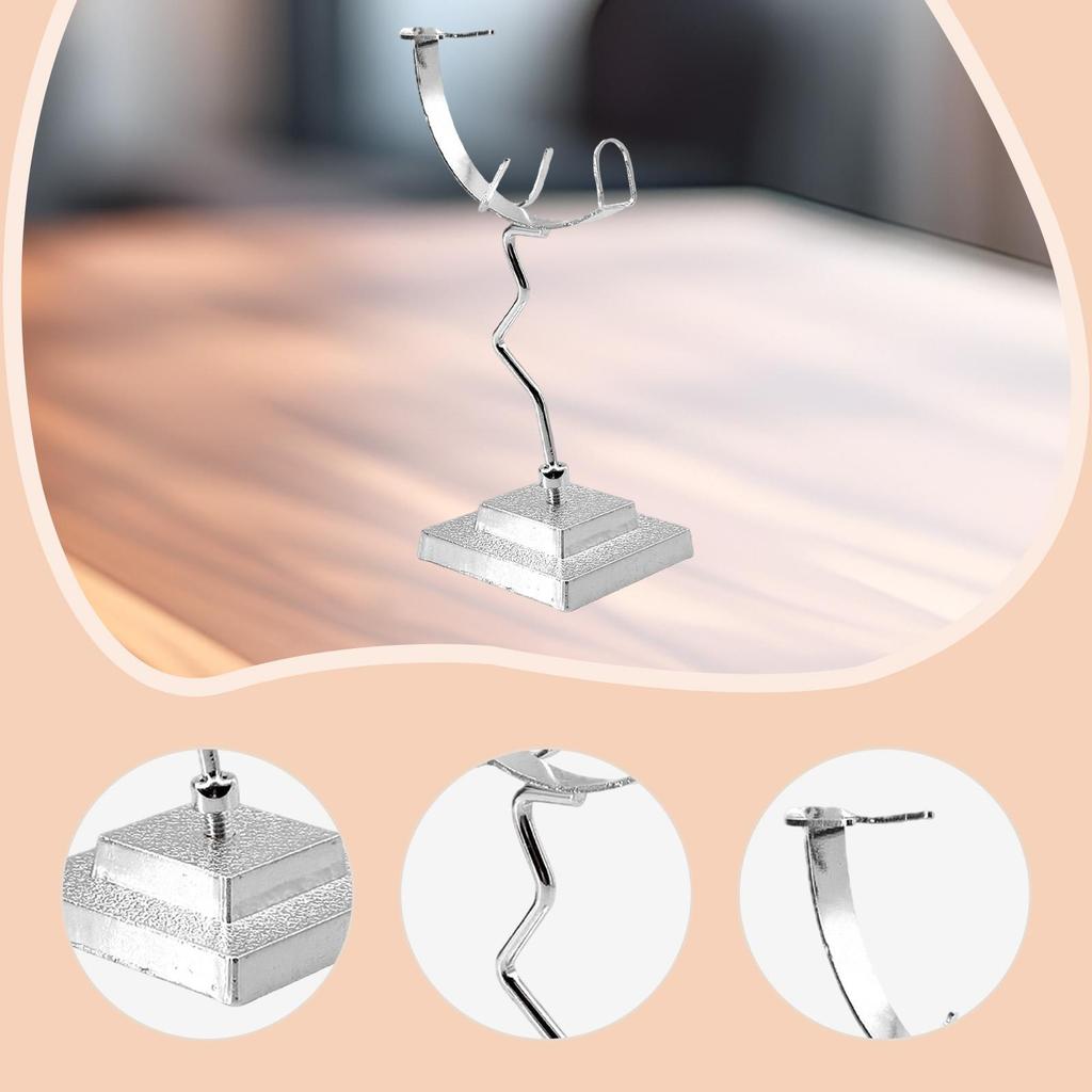 Sleek Metal Rock Display Easel Holder Base for Natural Stone Crystal Photography Home Classroom