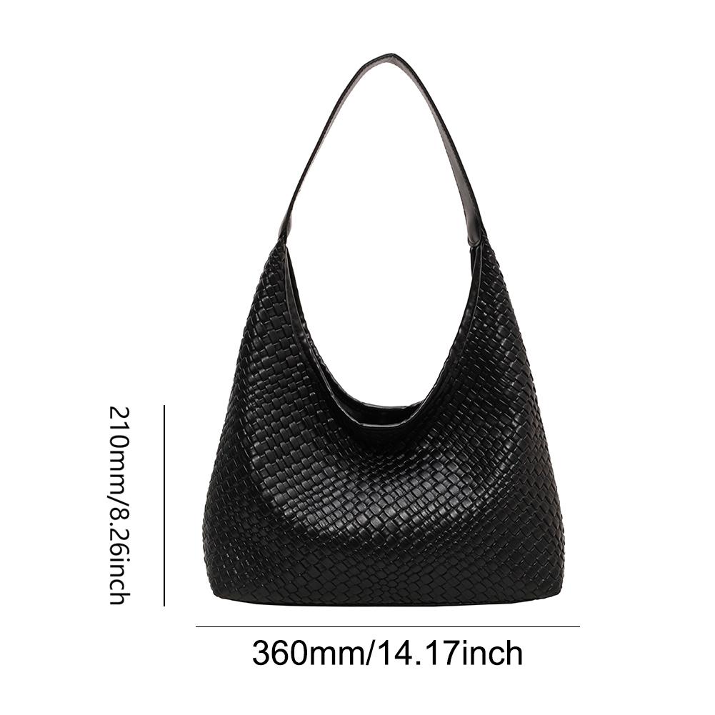 Fashion Women Shoulder Bag Large-capacity Leisure Commuting Bag with Pouch Top Handle Bag Trendy Satchel Hobo Bag Woven Tote Bag