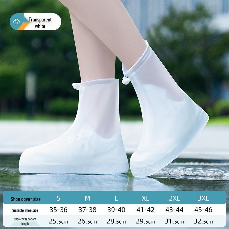 PVC Waterproof Anti-Slip Thickened Rain Boot Covers for Children and Adults, Wear-Resistant and High-Top Design, Suitable for Snow and Riding