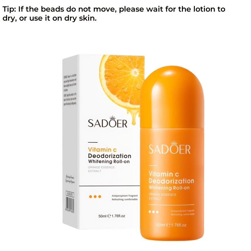 SADOER Vitamin C Roll-On - Osvěžující vůně, 50ml |, Dlouhotrvající svěžest a ochrana proti zápachu pro použití v podpaží, na chodidlech a na těle
