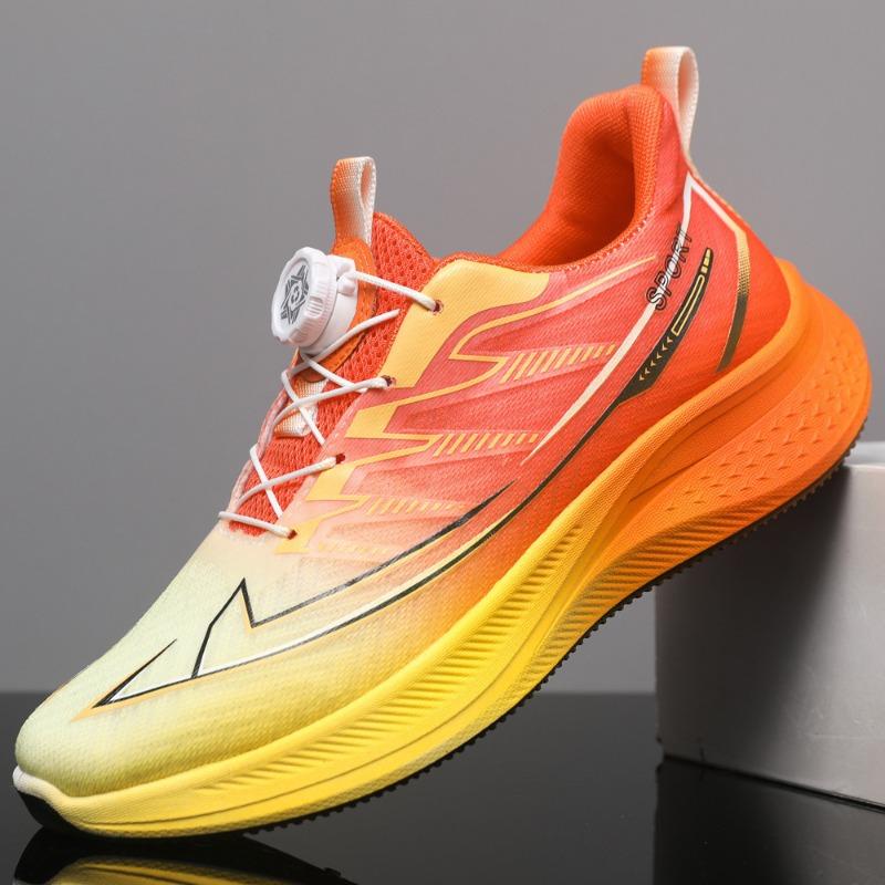 Men's shoes ice silk mesh breathable running shoes summer non-slip shock absorption ultra-light rotating button trendy jogging sneakers