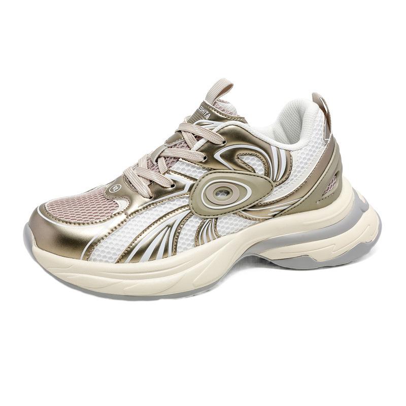 2025 new foreign trade versatile trend mesh breathable dad shoes men's high-quality couple casual sports shoes live broadcast