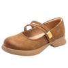 Autumn Mary Jane small leather shoes breathable retro soft sole not tired feet shallow mouth low heel single shoes