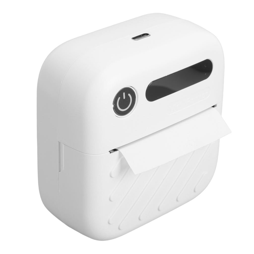 Bluetooth Label Printer Portable Inkless Thermal Printing Machine with Multiple Templates for Home School Office White