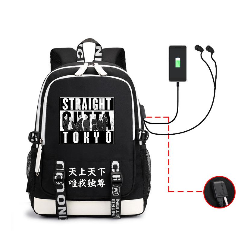 Anime, Avengers, Sano Manjiro Trend Backpack Usb Large Capacity Backpack