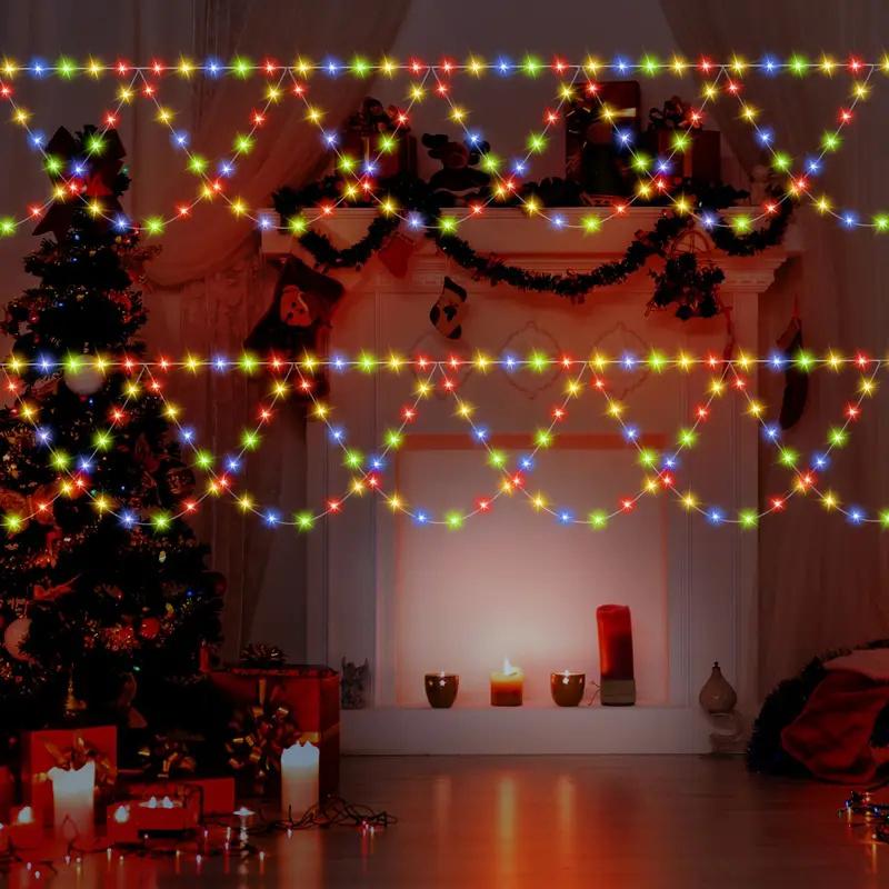 

USB рождественские гирлянды 4 м/13 футов праздничное светодиодное освещение с 138 светодиодами 8 режимов для рождественского декора дома, сада, спальни, внутреннего декора