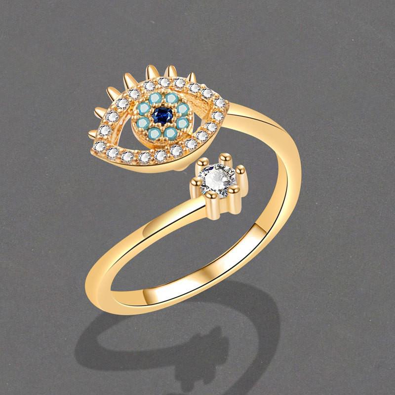 Elegant Minimalist Devil's Eye Metal Ring for Women – A Chic and Unique Accessory