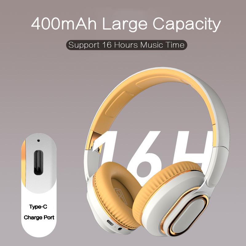 Wireless Headphone 16 Hours Calling Time Headset Large Capacity HiFi Subwoofer Bass With HD Mic CVC Noise Cancel Earphones