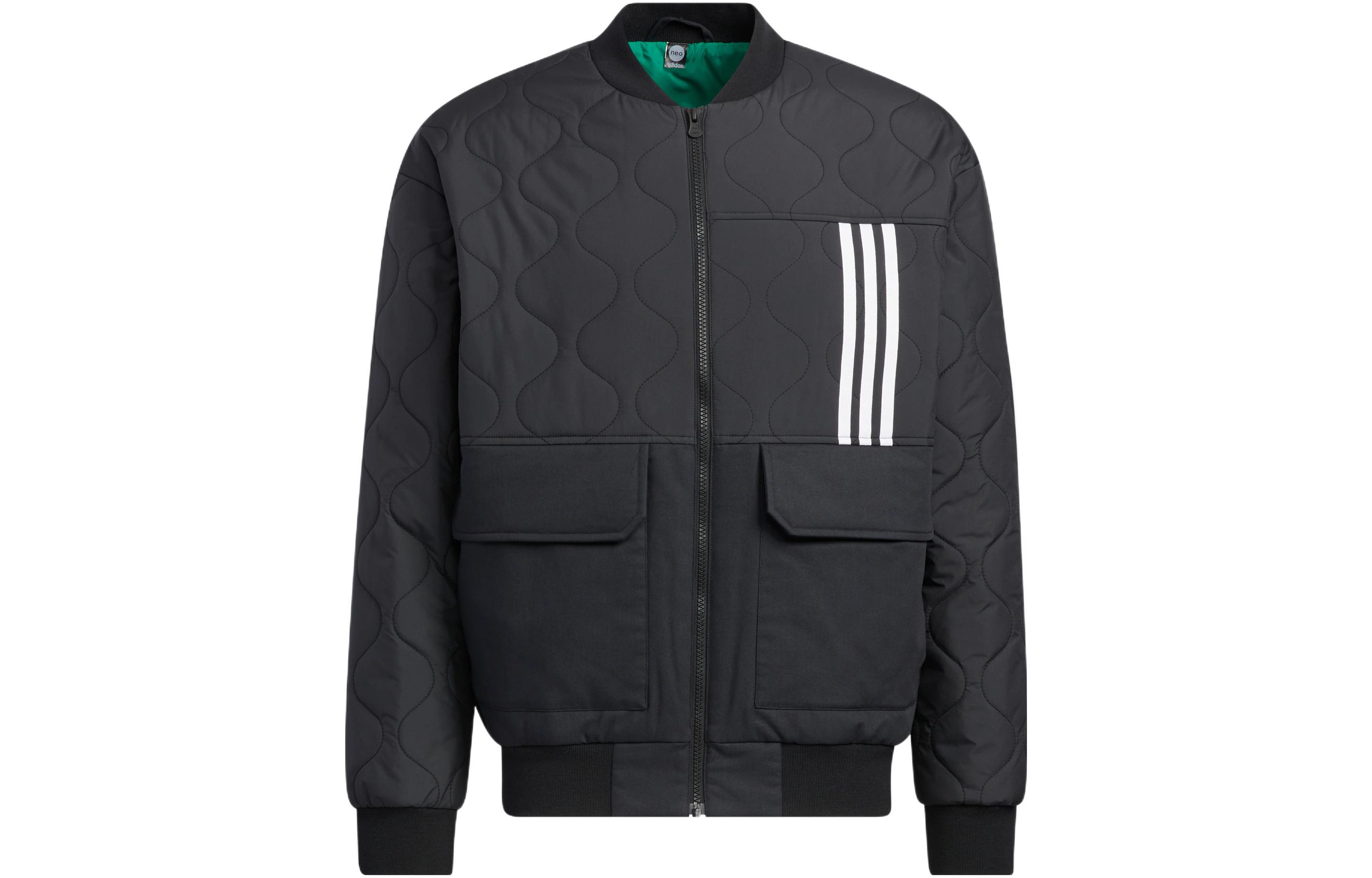 Adidas Puffer Jackets Unisex Black Baseball Collar Moderate Other HN4775 S