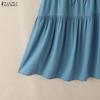 ZANZEA Women Elegant V-Neck Casual Ruffles Short Sleeve Summer Dress