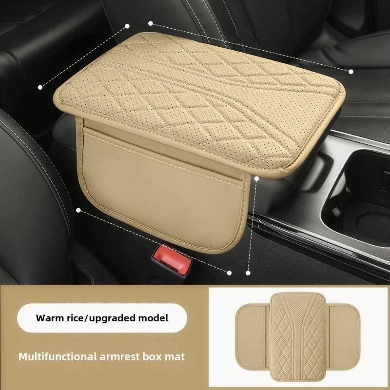 Car Center Armrest Cushion Pad with Storage Pocket