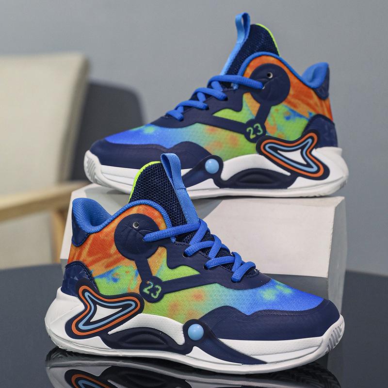 Children's basketball shoes Boys 2025 spring and summer new mesh breathable girls' sports shoes wear-resistant practical non-slip sneakers