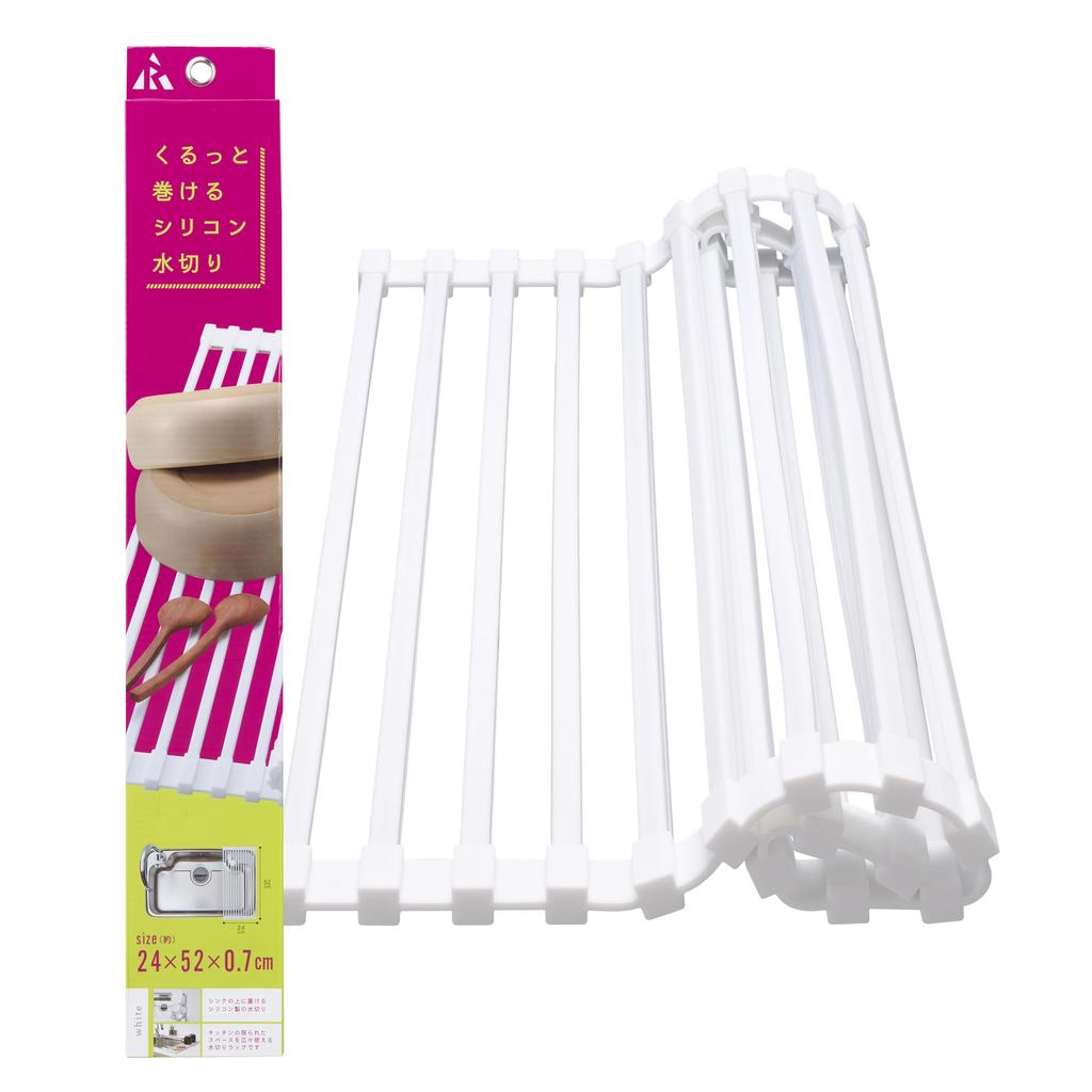 Silicone Drainer White Drainer Rack White 52 x 24 x Above the Sink Folding Heat Resistant Temperature R(R) 0.7(cm) 210℃ SM-652