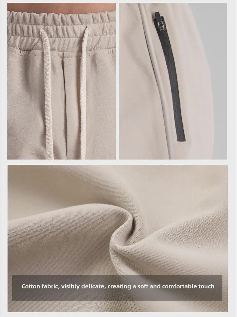 Men's Slim Fit Zippered Cotton Sweatpants for Spring & Autumn – Casual Outdoor Sportswear