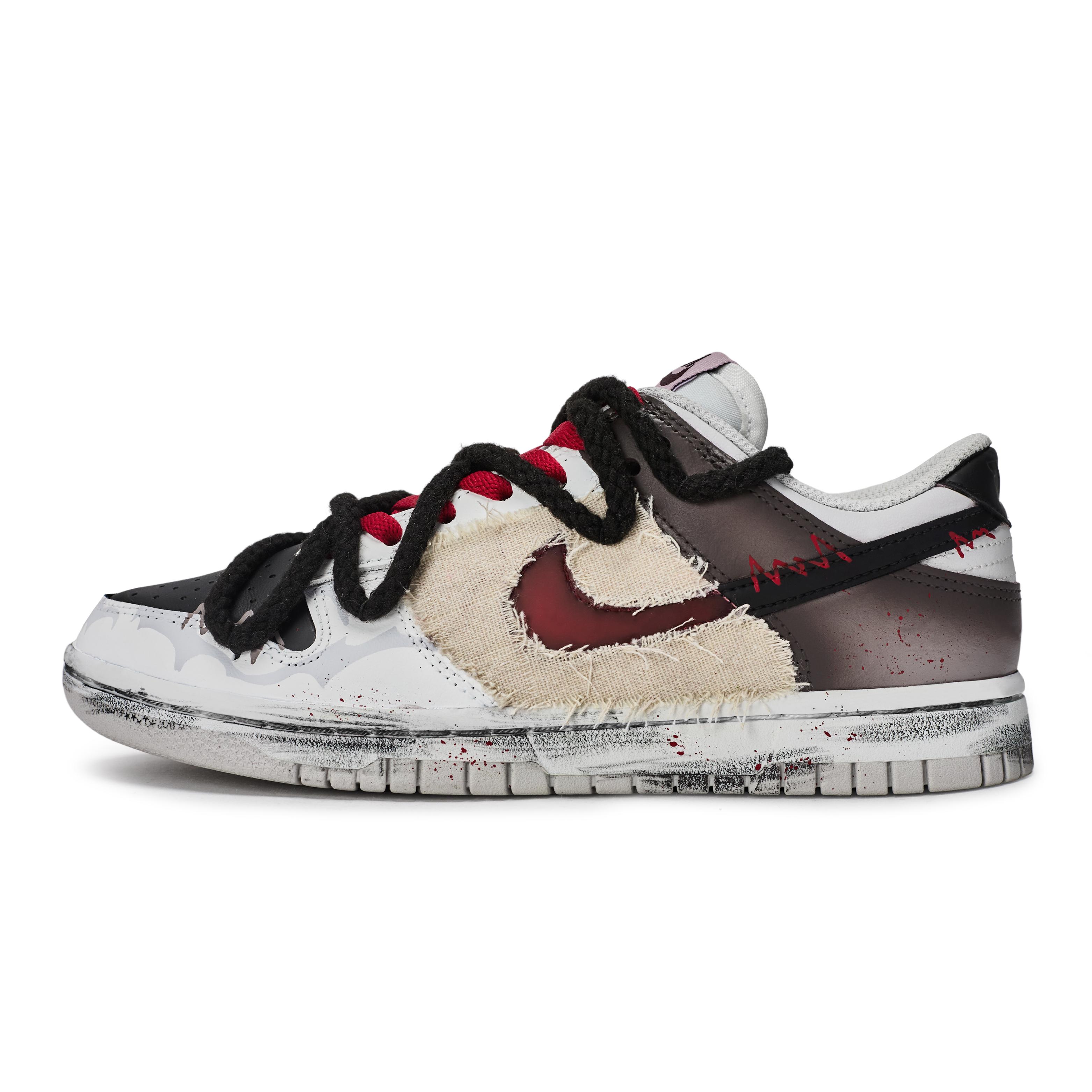 

Nike Dunk LOW 811 Manufacturing, Textile, Trace Master Low top Skateboard Shoes Women s Black White Gray Red IM6025-121(Team80-) 38