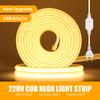 288LEDs/M COB NEON Light 220V 40M 35M 30M 25M 20M 15M 10M FOB Tape Ribbon EU UK Plug IP67 Waterproof Linear Lighting For Bedroom