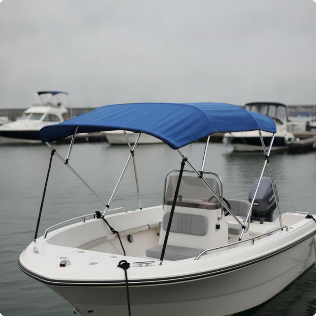Boat with Metal Frame Heavy-Duty Bimini Top for