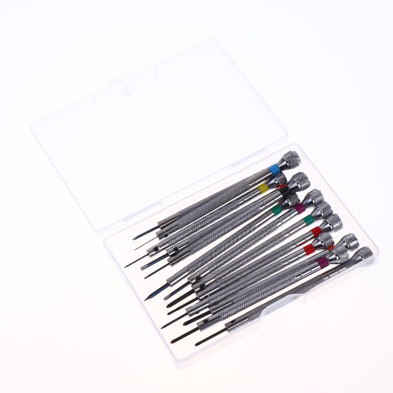 13Pcs 0.6-2.0Mm Precision Screwdriver Set Iron Micro Cross Repair Kit For Watches Glasses Jewelry