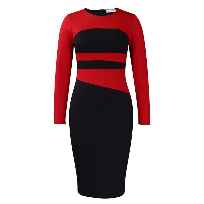 Women's new fashion temperament elegant Tongle color matching hip-wrapped large-size dress