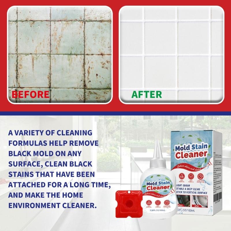 100ml Mold Remover Gel Household Mold and Mildews Cleaner for Washing Machine Sealant Tiles Grout Bathroom Stain Remover