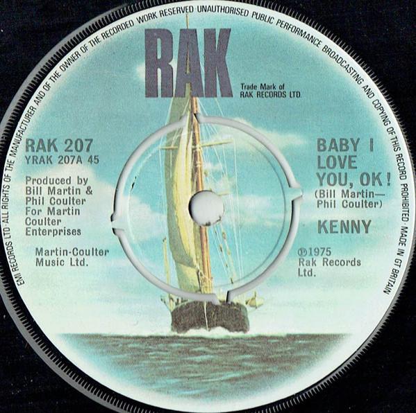 

7inch Record KENNY (3) - Baby I Love You, OK! RAK207 RAK 1975 UK Rock Used