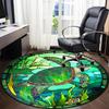 1pc Sea Turtle Stained Glass Chair Carpet for Office, Soft, Non-Slip Polyester Mat, Office, Living Room, Bedroom, Durable Polyester yy251207102