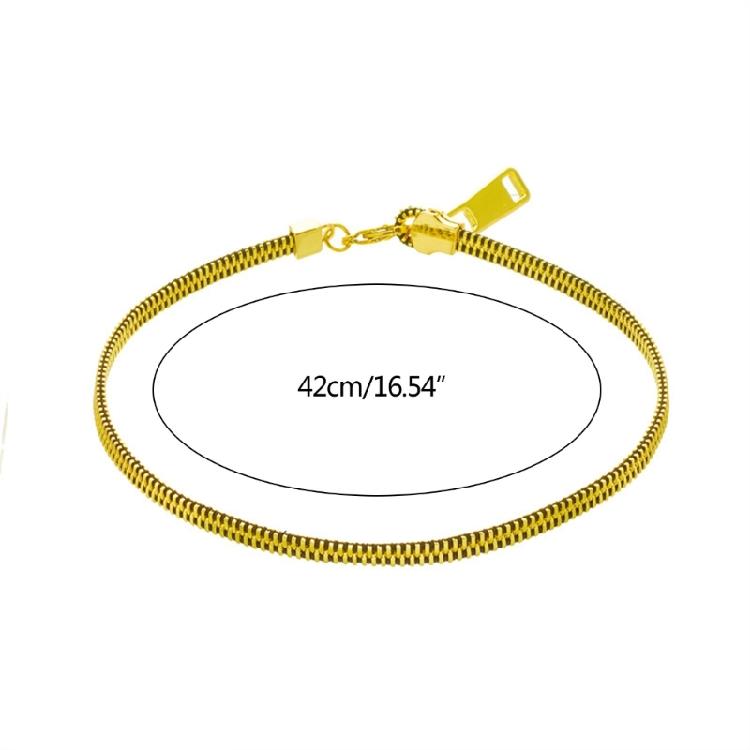 Zipper Chain Necklace Women Men Gold Color Metal Multipurpose Necklace Jewelry