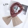 Autumn and Winter New Compact Couple Scarf Open Cross Knitted Shawl Scarf Two Color Splicing Couple Scarf