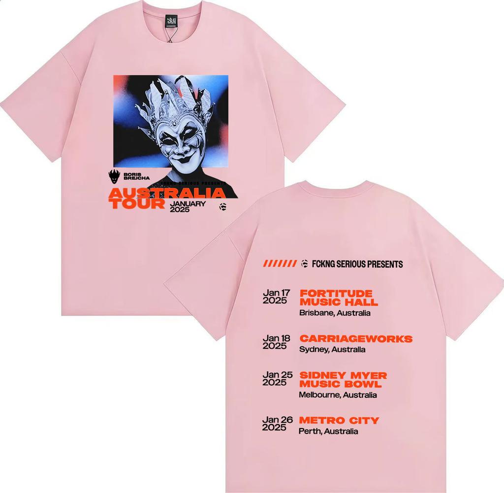 Nueva MÁSCARA DE BORIS BREJCHA ablum tour Camiseta de Algodón para Hombre y Mujer Alta Calidad Algodón Oversize Camisetas Casuales Hip Hop Camiseta Unisex