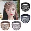 Lace Headband Wide Floral Pearl Lace Elastic Headbands Hair Accessories for Women Girls Stylish Hair Scarf for Yoga Gym Sports
