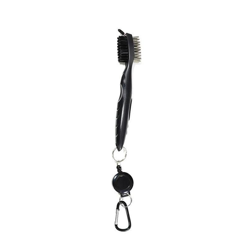 1Pc Golf Club Brush Groove Cleaner Retractable Dual Sided Nylon Bristles Aluminum Carabiner Groove Cleaner Groove Cleaning