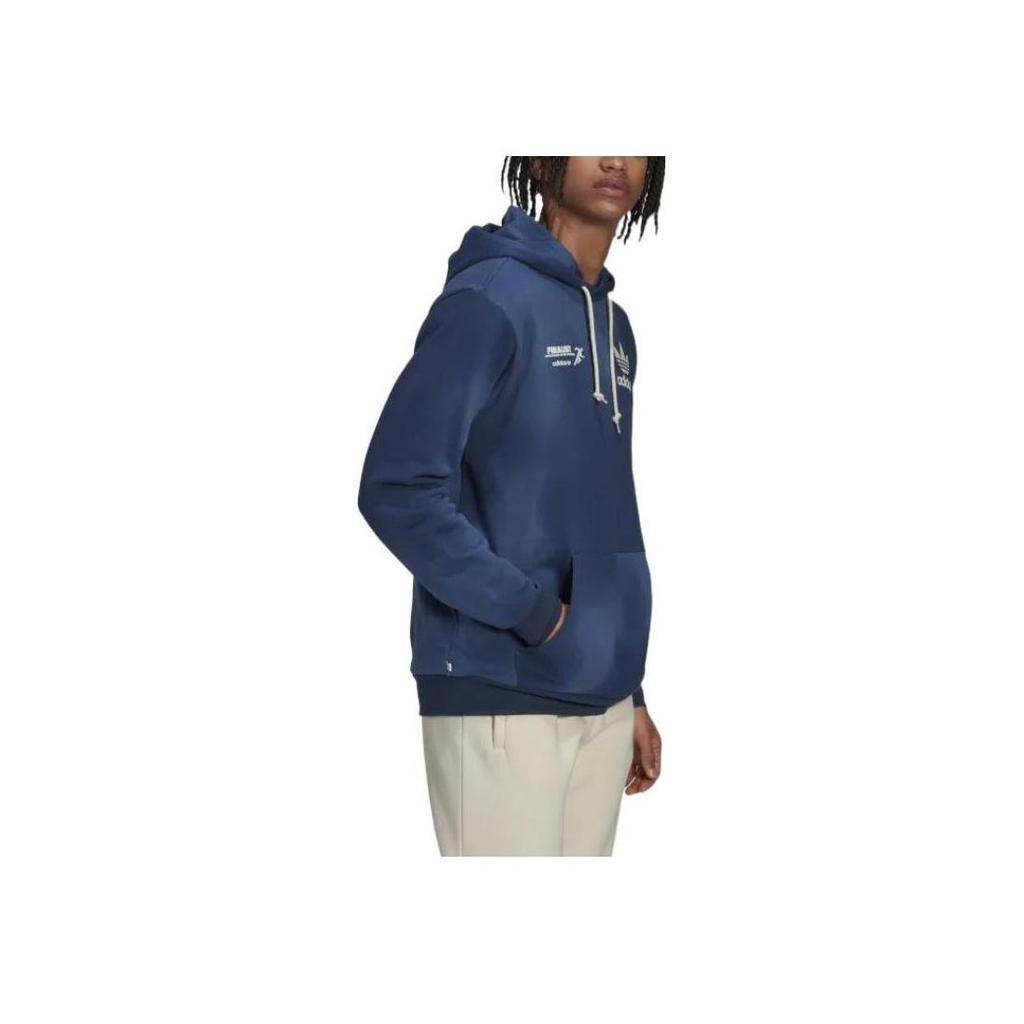 adidas Originals Men's Navy Blue Printed Hooded Sweatshirt HL9283