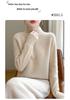 Women's Thick Wool Sweater - Half-High Neck, Raglan Sleeve, Warm & Loose Fit for Autumn/Winter
