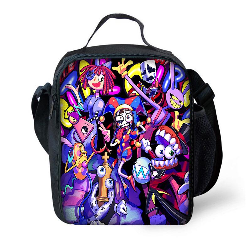 Cartoon A-Amazings Digitals Circus Kinder Schulrucksack Mit Brotdosen, Federmäppchen, Schultaschen Für Jungen Mädchen Bestes Geschenk